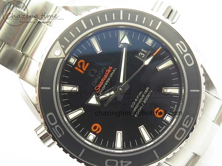 1218 Durable Planet Ocean Professional Ceramic Bezel 45.5mm 1:1 VSF Best Edition Orange Markers on SS Bracelet A8500 Super Clone 8052